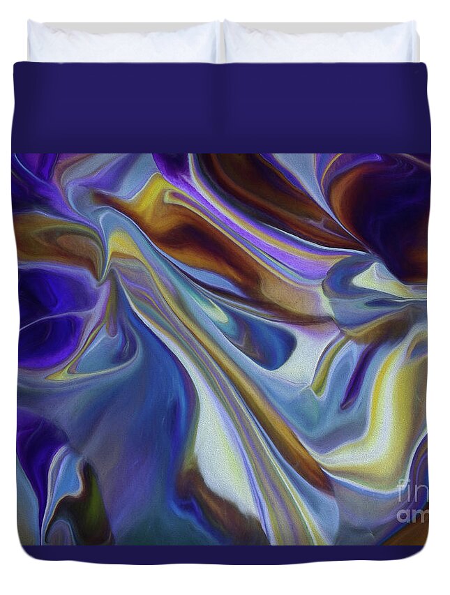 Abstract Duvet Cover featuring the painting Dark into Night by Patti Schulze