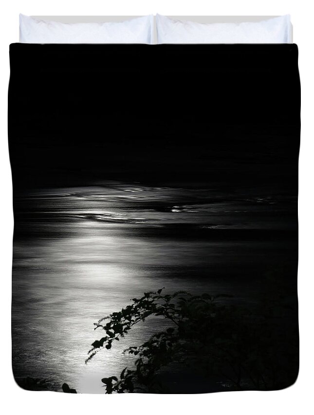 River Duvet Cover featuring the digital art Dark River by Kathleen Illes