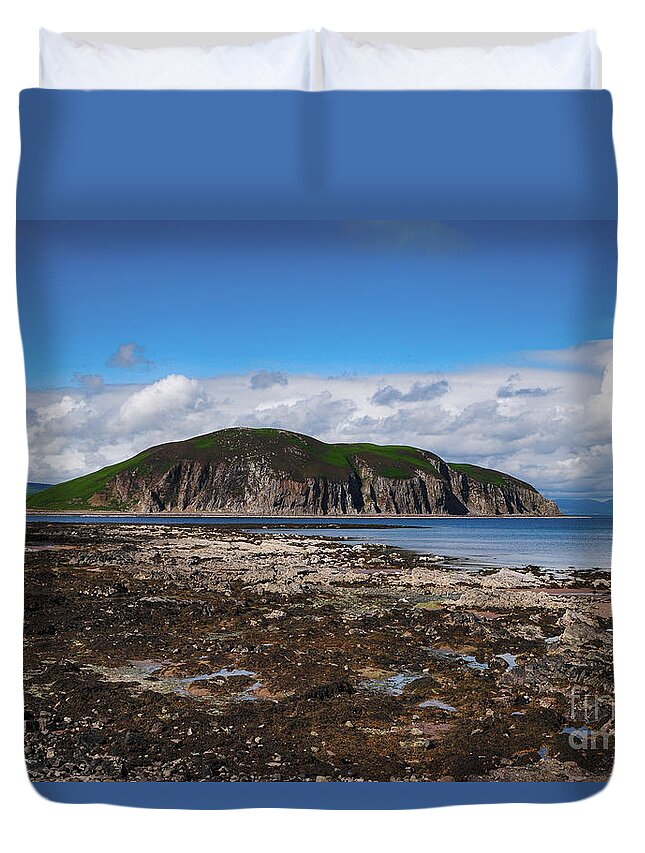 Davaar Island Duvet Cover featuring the photograph Davaar Island by Smart Aviation