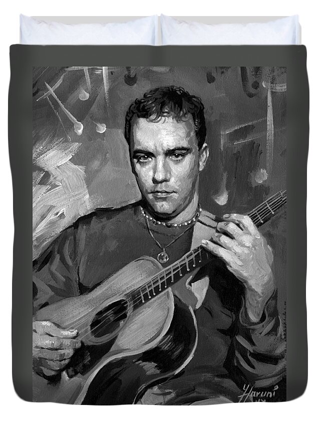 Dave Matthews Duvet Cover featuring the painting Dave Matthews by Ylli Haruni