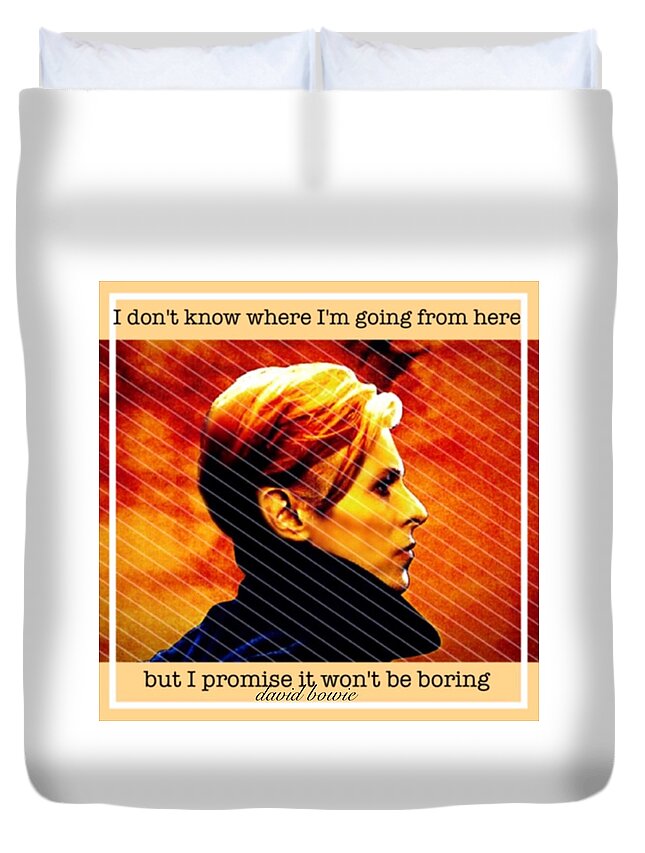 David Bowie Duvet Cover featuring the photograph David Bowie by Laura M Corbin
