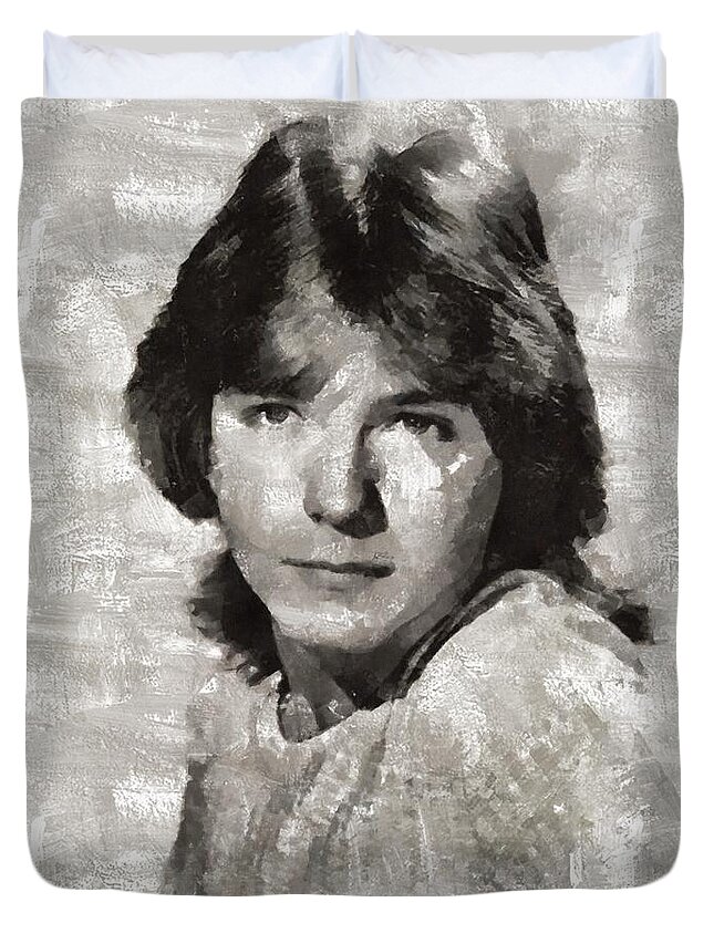 Hollywood Duvet Cover featuring the painting David Cassidy, Singer and Actor by Esoterica Art Agency