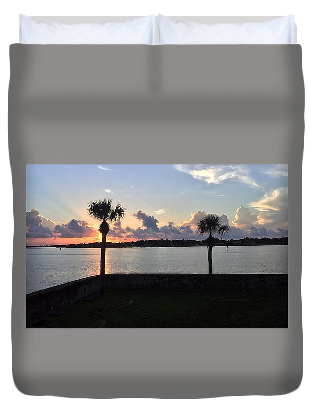 St. Augustine Duvet Cover featuring the photograph Celebrate 450 Landing Day by LeeAnn Kendall