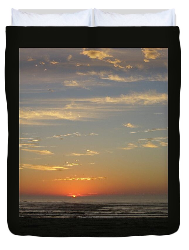 Dawn Duvet Cover featuring the photograph Dawn on the Texas Gulf Coast by Judith Lauter