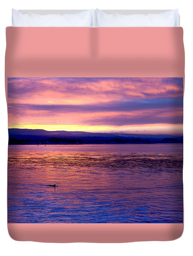 Sunrise Duvet Cover featuring the photograph Dawn Patrol by Lora Lee Chapman