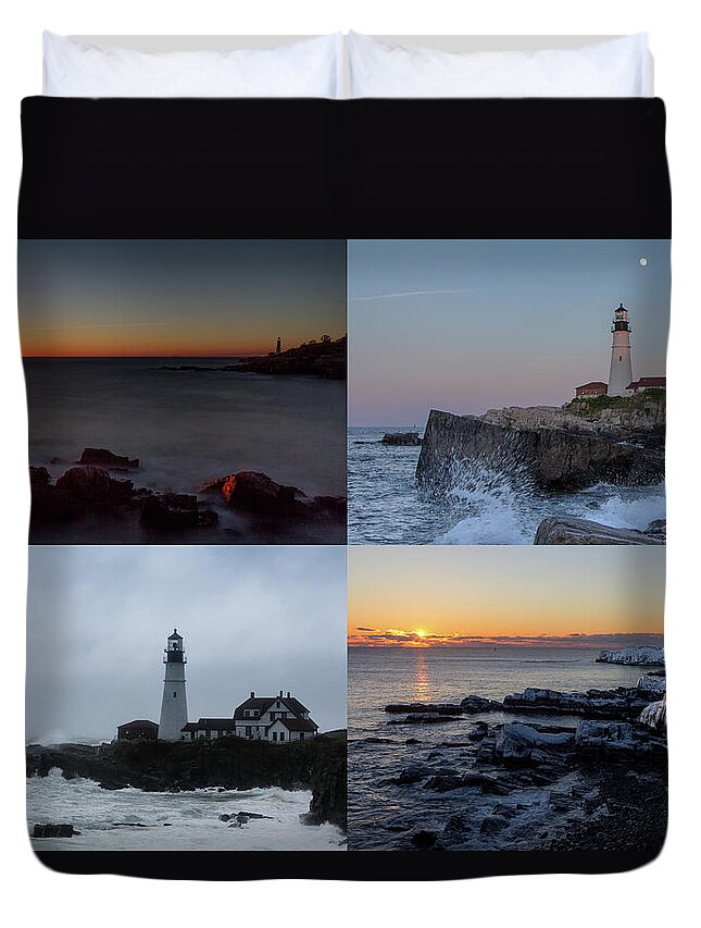 Moon Rise Duvet Cover featuring the photograph Day or Night in Any Season by Darryl Hendricks