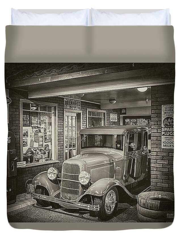 Automotive Duvet Cover featuring the photograph Days Gone Bye by Susan Rissi Tregoning