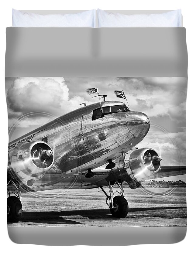 Dc-3 Duvet Cover featuring the photograph DC-3 Dakota by Ian Merton