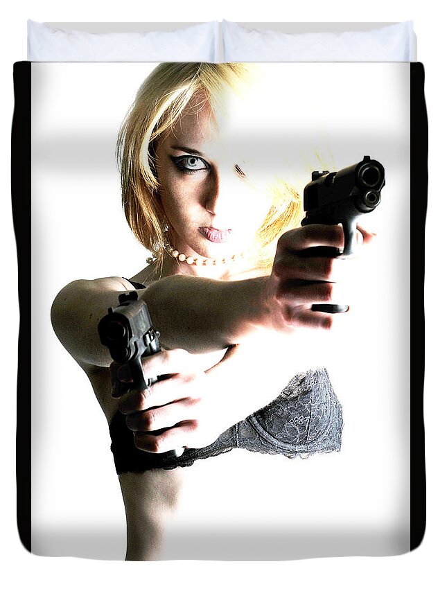 Artistic Duvet Cover featuring the photograph Deadly blonde by Robert WK Clark