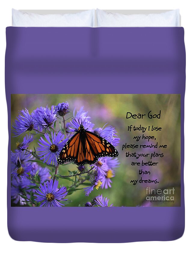 Diane Berry Duvet Cover featuring the photograph Dear God by Diane E Berry