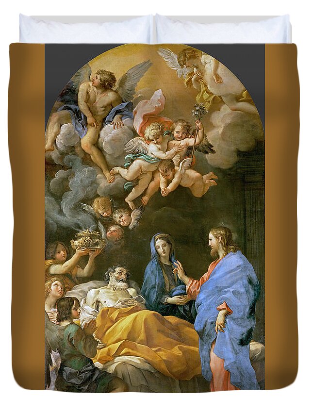 Carlo Maratta Duvet Cover featuring the painting Death of Saint Joseph by Carlo Maratta