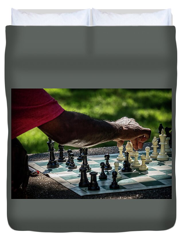 Chess Duvet Cover featuring the photograph Decision Time by David Kay