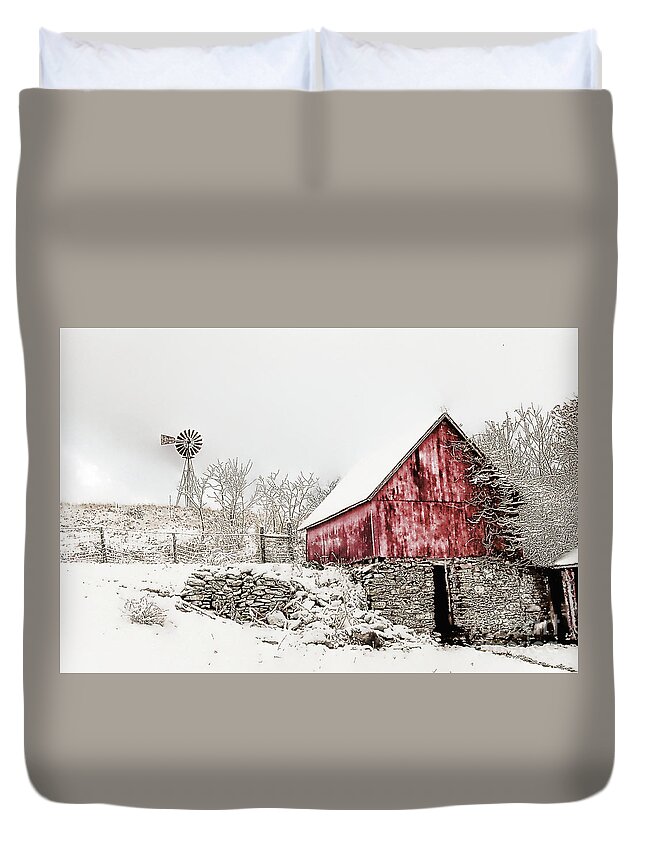 Barn Duvet Cover featuring the photograph Decked in White by Nicki McManus