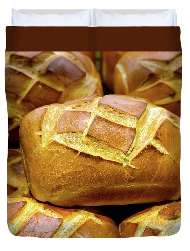 Decorative Duvet Cover featuring the photograph Decorative Bread of Life Photo A3817 by Mas Art Studio