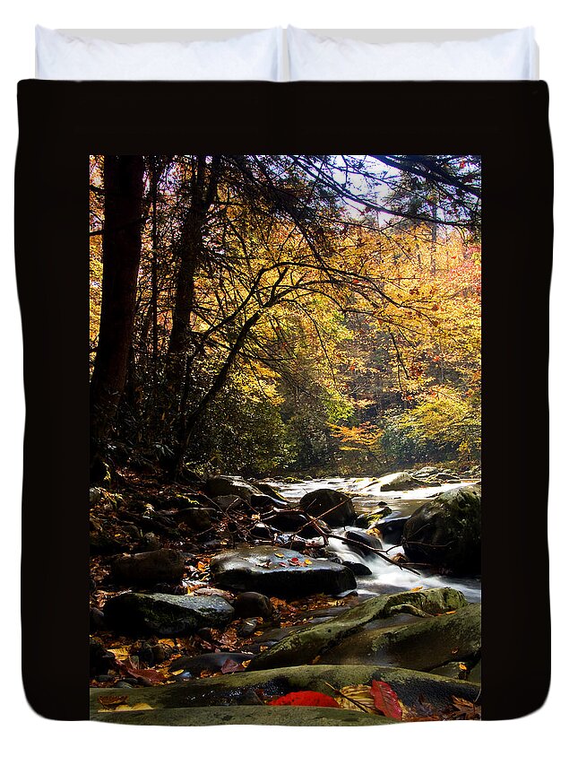 Fall Duvet Cover featuring the photograph Deep Creek Mountain Stream by Bob Decker