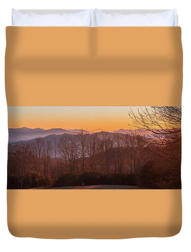 Sunrise Duvet Cover featuring the photograph Deep Orange Sunrise by D K Wall