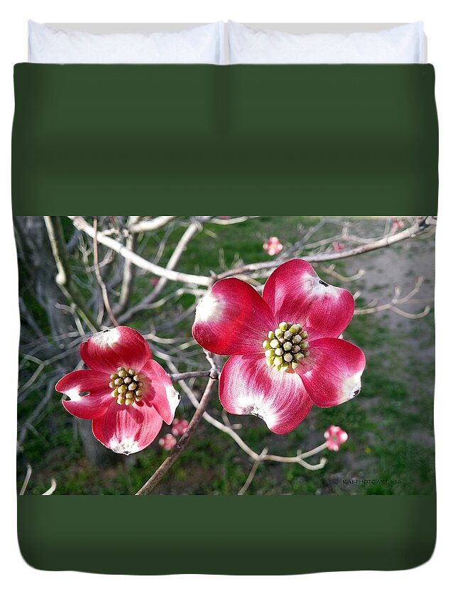 Blossoms Duvet Cover featuring the photograph Deep Pink by Kathy Barney