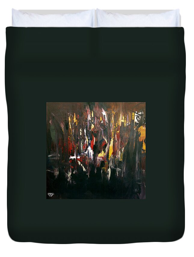  Duvet Cover featuring the painting Deep Thought by John Gholson
