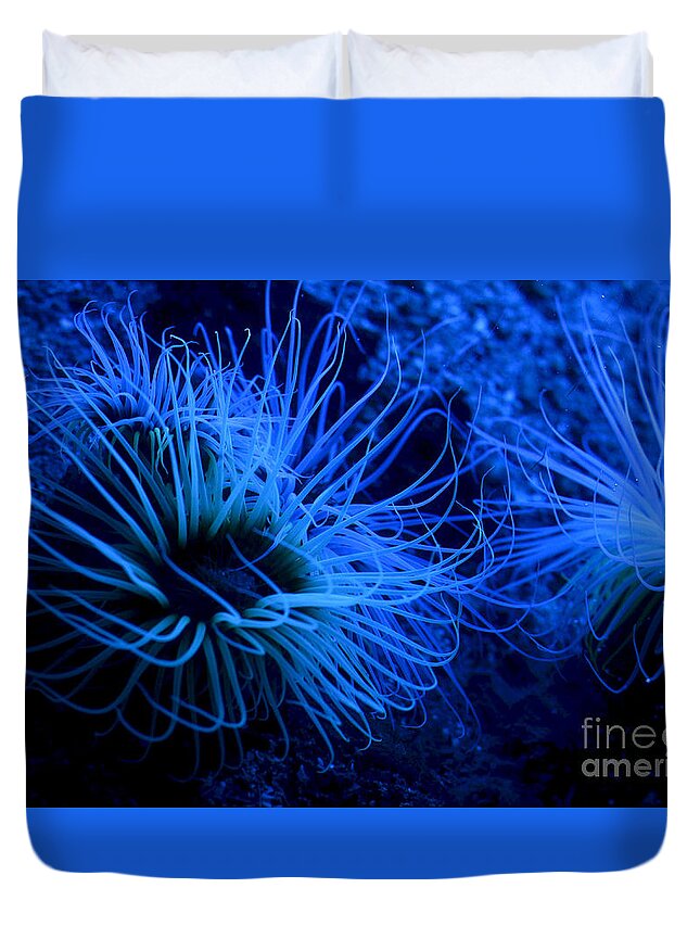 Deep Underwater Duvet Cover featuring the digital art Deep Underwater by Leo Symon