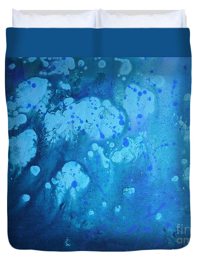 Ocean Duvet Cover featuring the painting Deep Water by Julia Underwood