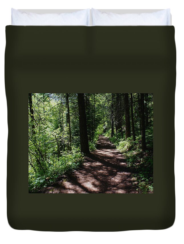 Nature Duvet Cover featuring the photograph Deep Woods Road by Ben Upham III