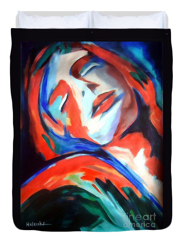 Affordable Original Paintings Duvet Cover featuring the painting Deepest fullness by Helena Wierzbicki