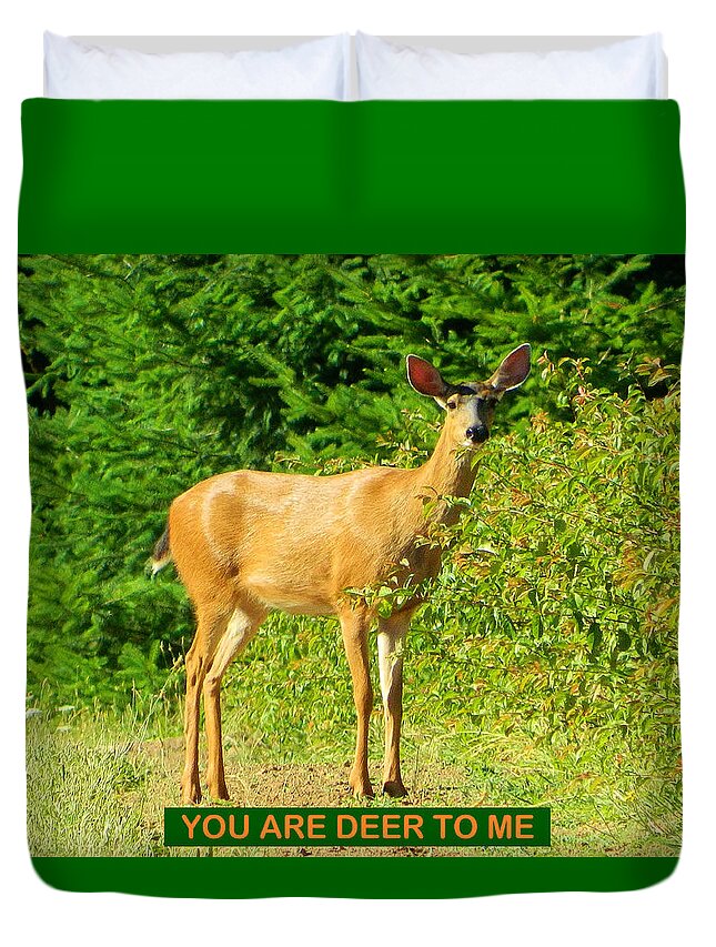 Deer Duvet Cover featuring the photograph Deer To Me by Gallery Of Hope 