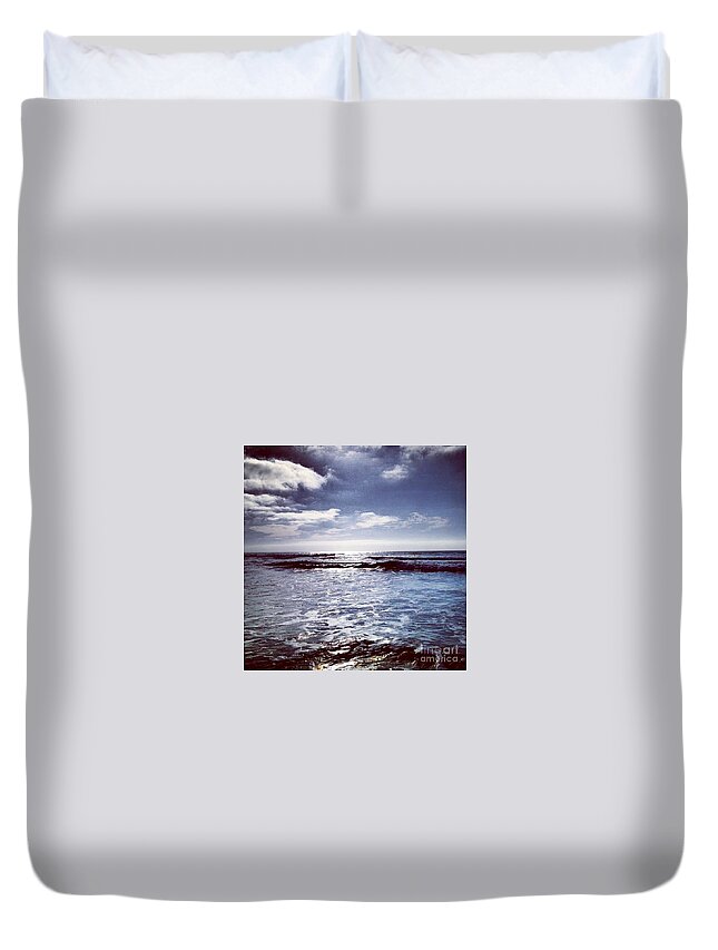 Pacific Ocean Duvet Cover featuring the photograph Del Mar Storm by Denise Railey