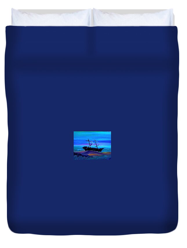 Coastal Duvet Cover featuring the painting DeLeon by Chris Cloud