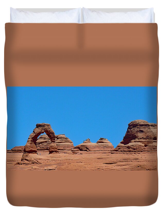 Delicate Arch Duvet Cover featuring the photograph Delicate Arch Landscape by Lawrence S Richardson Jr