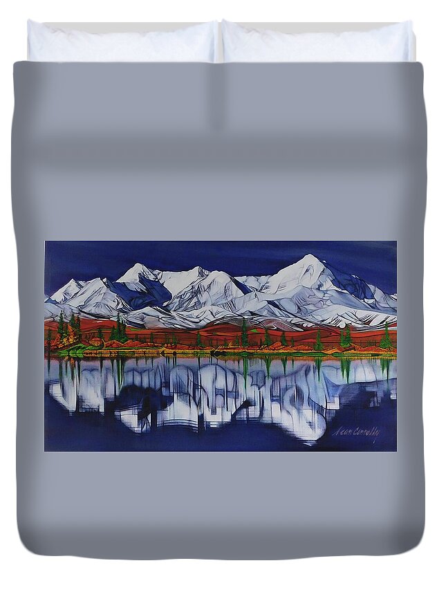 Realism Duvet Cover featuring the painting Denali by Sean Connolly