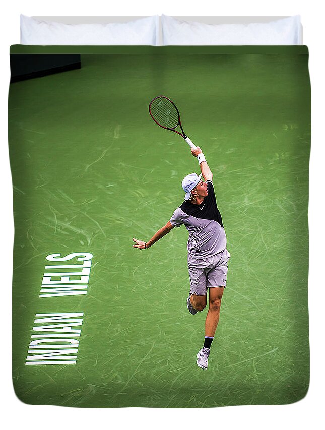 Tennis Duvet Cover featuring the photograph Denis Shapovalov by Bill Cubitt