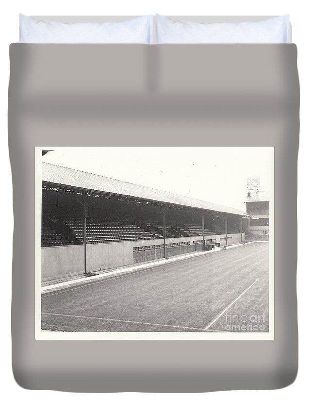 Derby County Duvet Cover featuring the photograph Derby County - The Baseball Ground - West Stand 1 - August 1969 by Legendary Football Grounds