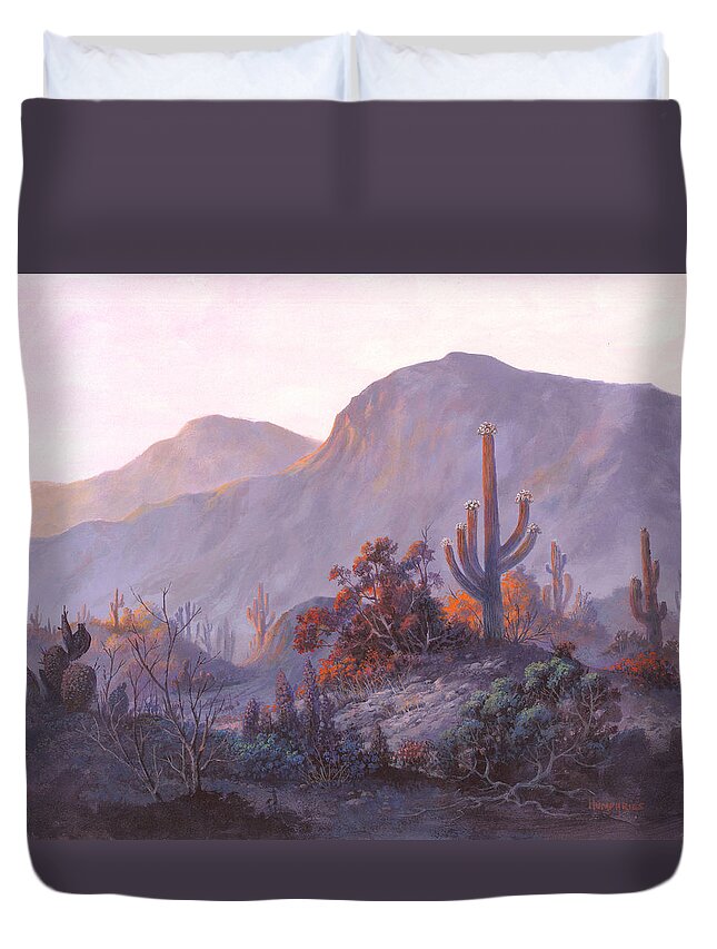 Michael Humphries Duvet Cover featuring the painting Desert Dessert by Michael Humphries