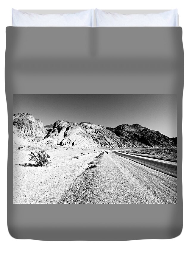 Monochrome Palette Duvet Cover featuring the photograph Monochrome Palette -- Artists Drive in Death Valley National Park, California by Darin Volpe