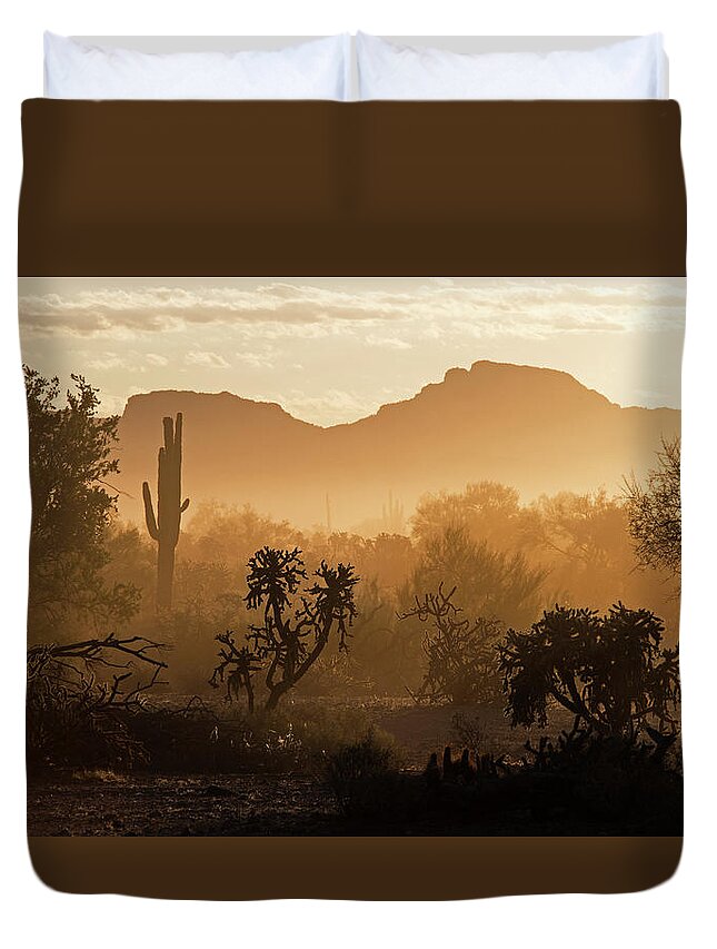 Desert Duvet Cover featuring the photograph Desert Dust by Sue Cullumber