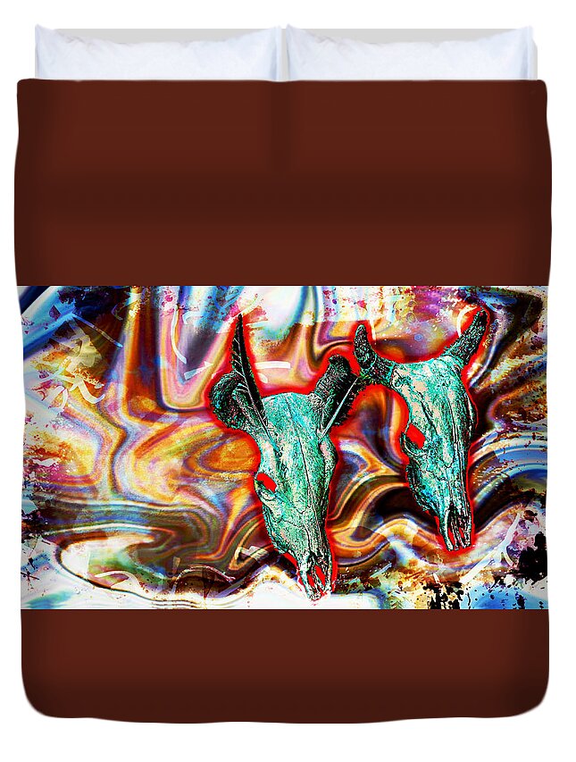 Abstract Duvet Cover featuring the digital art Desert Hallucination by Ian Gledhill