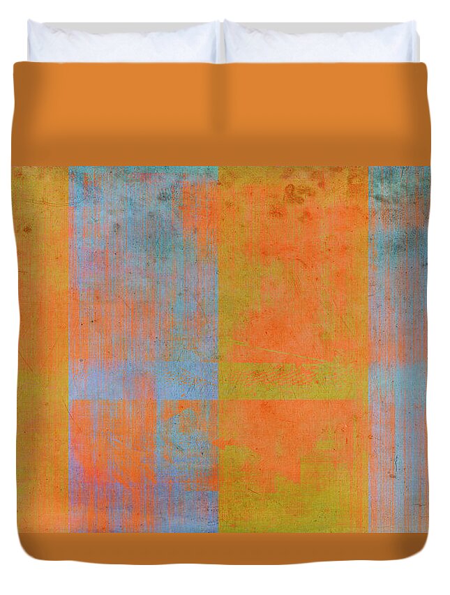 Orange Duvet Cover featuring the painting Desert Mirage by Julie Niemela
