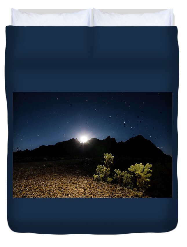 Desert Duvet Cover featuring the photograph Desert Nightfall by Margaret Pitcher