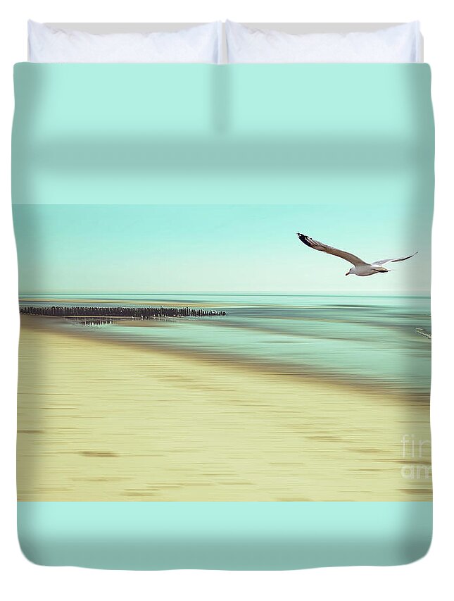 Beach Duvet Cover featuring the photograph Desire Light Vintage2 by Hannes Cmarits