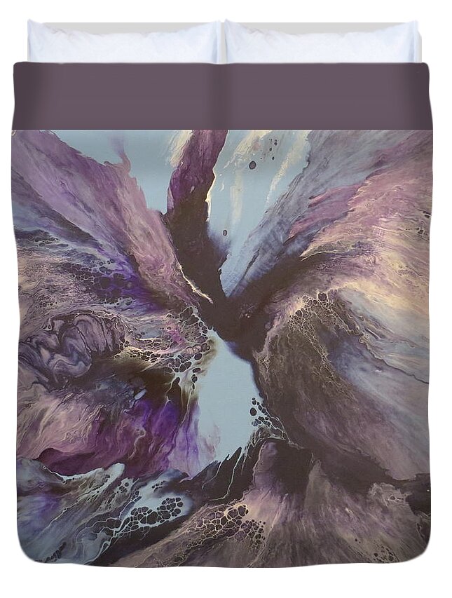 Abstract Duvet Cover featuring the painting Determination by Soraya Silvestri