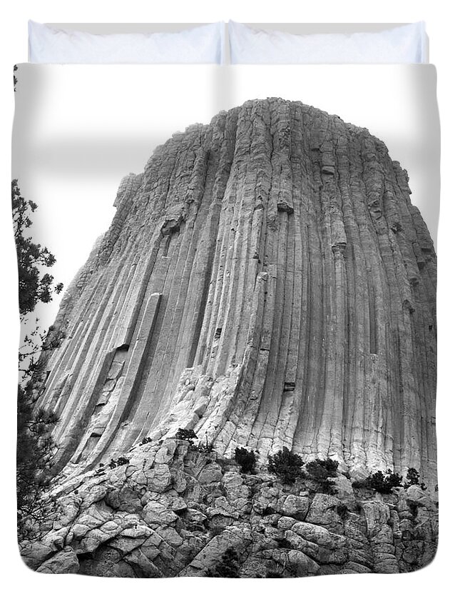 Devil's Tower Duvet Cover featuring the photograph Devils Tower Up Close by Kimberly Blom-Roemer