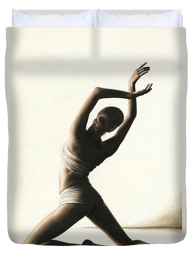 Dancer Duvet Cover featuring the painting Devotion to Dance by Richard Young