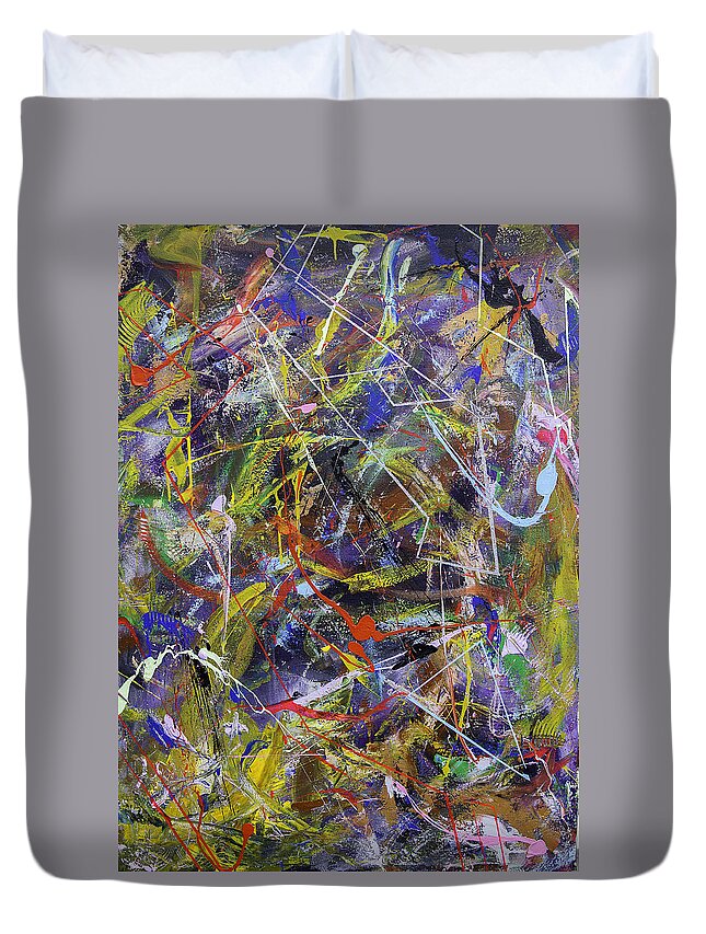 Abstract Duvet Cover featuring the painting DeWitt Bellfield by Julius Hannah
