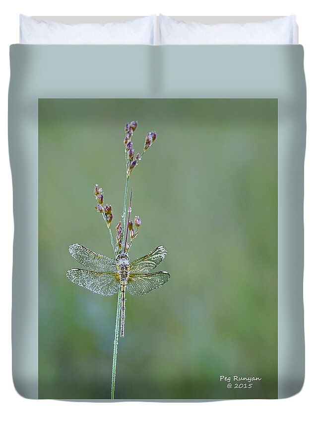 Dragonfly Duvet Cover featuring the photograph Diamond Dragonfly by Peg Runyan