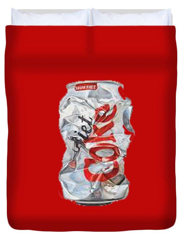 Cans Duvet Cover featuring the painting Diet Coke T-shirt by Herb Strobino