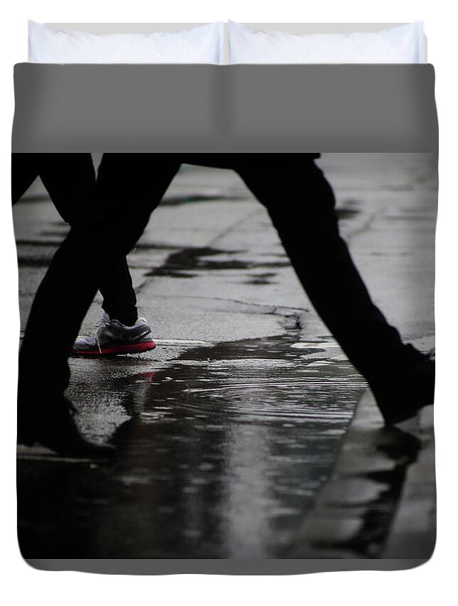 Street Photography Duvet Cover featuring the photograph different Directions by J C