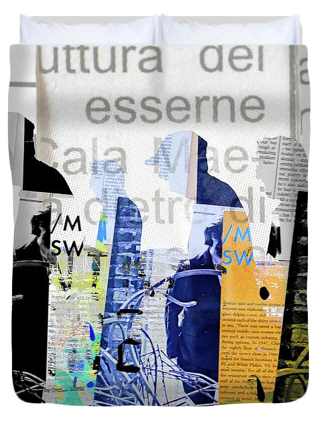 Men Duvet Cover featuring the digital art Different men by Gabi Hampe
