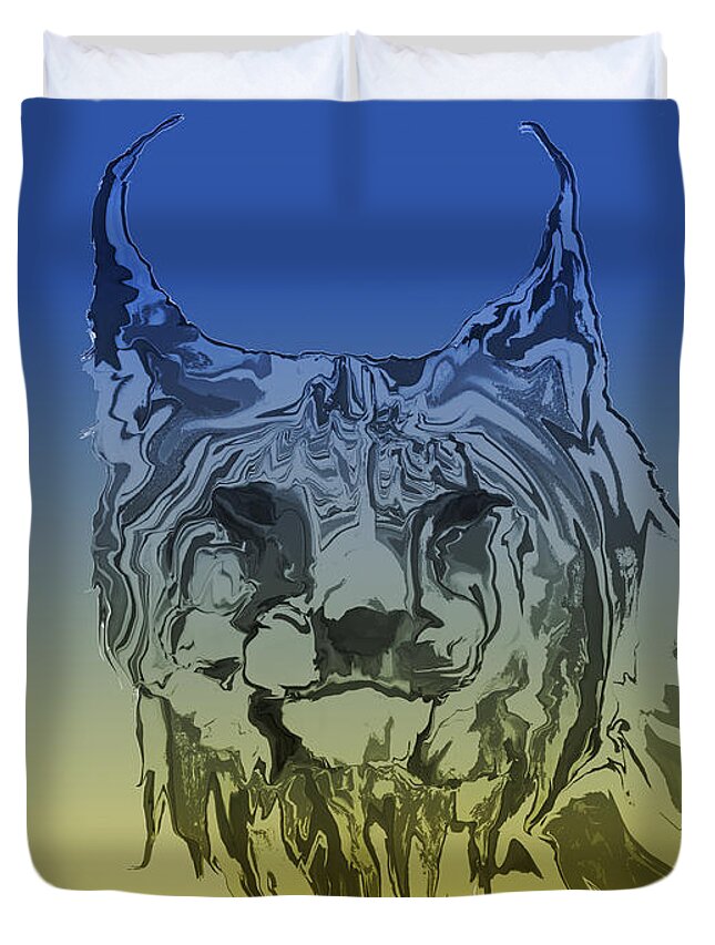 Lynx Duvet Cover featuring the digital art Montana Lynx 2 by Kae Cheatham