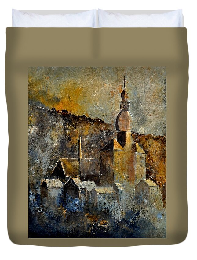 Landscape Duvet Cover featuring the painting Dinant 452190 by Pol Ledent